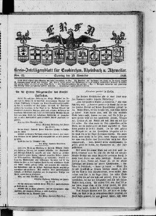 Erfa, Kreis-Intelligenzblatt für Euskirchen, Rheinbach und Ahrweiler. 1840-1841