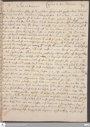 Brief von Heinrich Wilhelm Ludolf an August Hermann Francke.