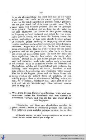 Wie grave Froben Christof von Zimbern widerumb user deutschen landen ins Niderlandt und von dannen in Frankreich verraist...