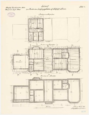 Bahnhof, Prerow: Grundriss der Bankette, Erdgeschoss, Obergeschoss 1:100