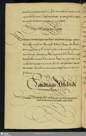 Landtags Abschidt Anno 1578