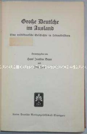 Schrift über "Große Deutsche im Ausland"