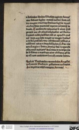 Explicit tractatulus venerabilis magistri Johannis Gerson de pollutione nocturna an impediat celebrantem an non.