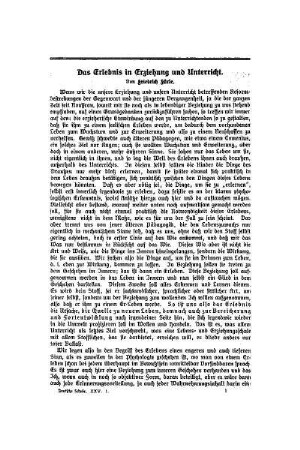 Das Erlebnis in Erziehung und Unterricht