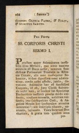 284-293, Pro Festo SS. Corporis Christi. Sermo I. (XXVII)
