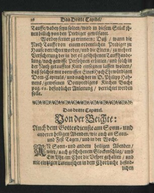 Das dritte Capittel. Von der Beichte.