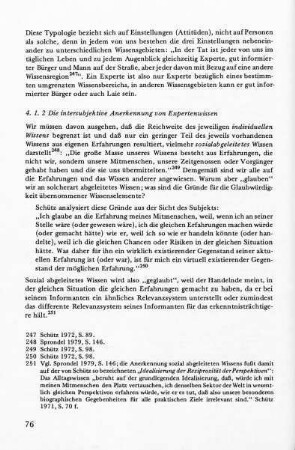 4.1.2 Die intersubjektive Anerkennung von Expertenwissen