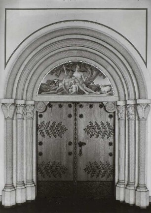 Freiberg, Portal des Geologischen Instituts der Bergakademie, sog. Cotta-Portal, um 1910