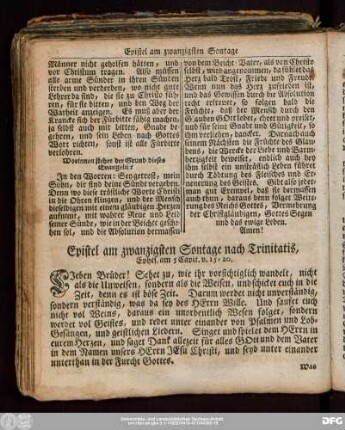 Epistel am zwanzigsten Sontage nach Trinitatis, Ephes. am 5 Capit. v. 15:20.