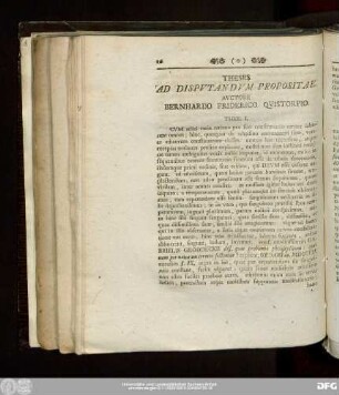 Theses Ad Disputandum Propositae Auctore Bernhardo Friderico Quistorpio.