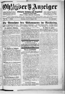 Ohligser Anzeiger : Ohligser Zeitung und Tageblatt ; einzige in Ohligs erscheinende Tageszeitung