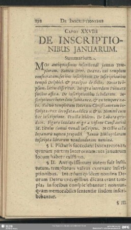 Caput XXVIII. De Inscriptionibus Januarum