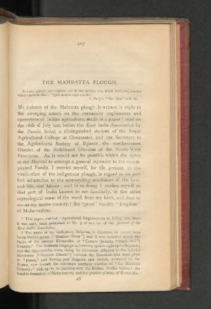The Mahratta Plough.