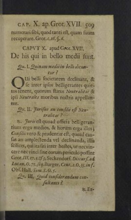 Caput X. apud Grot. XVII. - XIII. apud Grot. XX.
