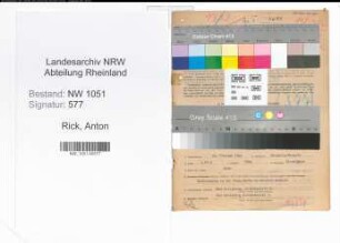 Entnazifizierung Anton Rick , geb. 23.02.1901 (Chemiker)