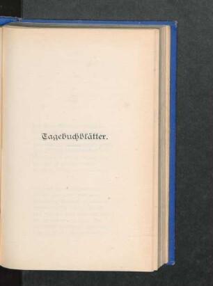 Tagebuchblätter