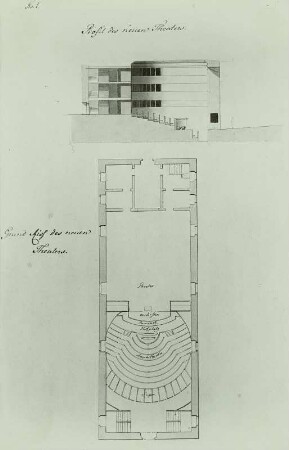 Neues Theater, Grundriss und Profil