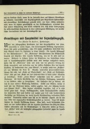Grundfragen und Hauptmittel der Sexualpädagogik