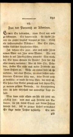28. Frau von Pannewitz an Albertinen.