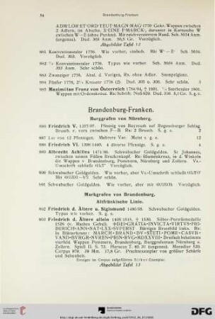 Brandenburg-Franken (Nr. 886-1072)
