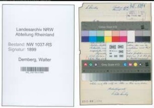 Entnazifizierung Walter Demberg , geb. 00.00.0000 ()