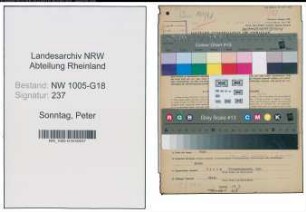 Entnazifizierung Peter Sonntag , geb. 30.09.1901 (Schuhmacher)