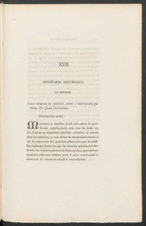 XVII - Enseñanza secundaria : La reforma