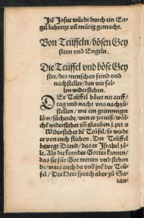 Von Teüffeln/ bösen Geystern und Engeln.