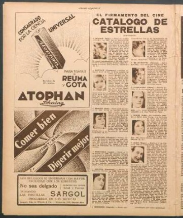 Catálogo de estrellas : El firmamento del cine