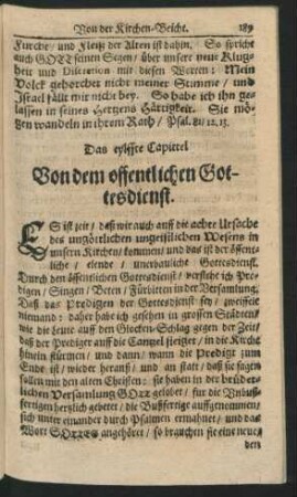 Das eylffte Capittel. Von dem offentlichen Gottesdienst.