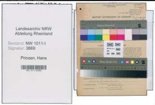 Entnazifizierung Hans Prinzen , geb. 30.11.1901 (Geschaeftsfuehrer)