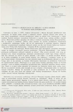 16: Uwagi o aplikacjach na obrazy i o roli sreber w dawnej Rzeczypospolitej