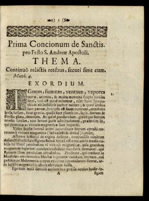 Prima Concionum de Sanctis. pro Festo S. Andreae Apostoli.