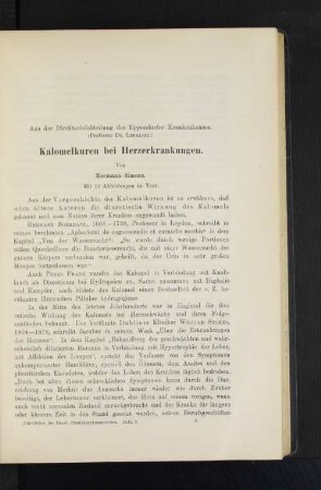 Kalomelkuren bei Herzerkrankungen.