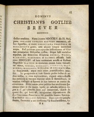 XI-XII, Dominvs Christianvs Gotlieb Brever Dresdensis