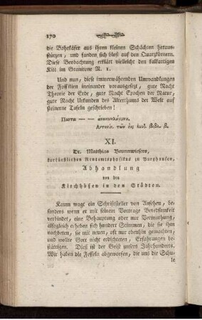 XI. Abhandlung von den Kirchhöfen in den Städten.