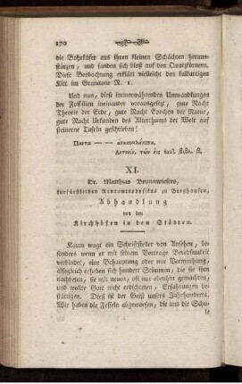 XI. Abhandlung von den Kirchhöfen in den Städten.