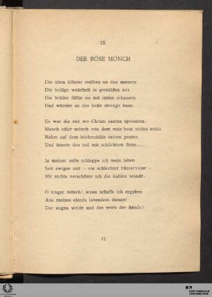 IX. Der böse Mönch