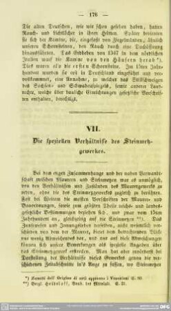 VII. Die speziellen Verhältnisse des Steinmetzgewerkes