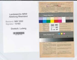 Entnazifizierung Ludwig Doetsch, geb. 26.12.1886 (Kaufmann)