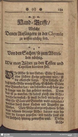 Hand-Griffe, Welche Denen Anfängern in der Chymie zu wissen nöthig sind
