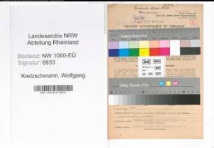 Entnazifizierung Wolfgang Kretzschmann, geb. 21.05.1905 (Ingenieur)