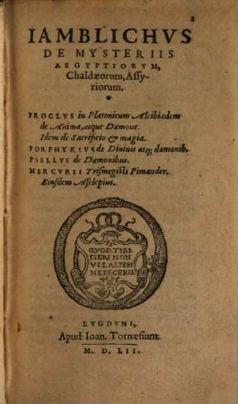 De mysteriis Aegyptiorum liber