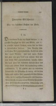 Zweyter Abschnitt. Von den besondern Rechten des Adels