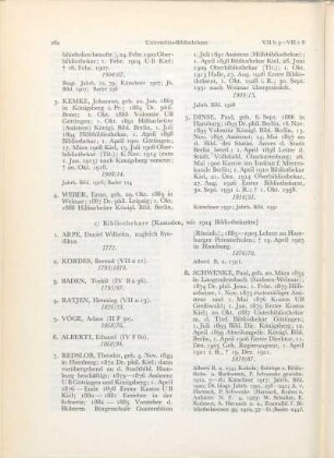 c) Bibliothekare [Kustoden, seit 1924 Bibliotheksräte]