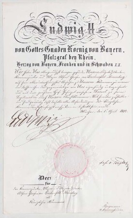 Ludwig II. von Bayern (1845 - 1886) Autographen: Brief von Ludwig II. an Alfons von Lerchenfeld-Brennberg - BSB Autogr.Cim. Ludwig .3