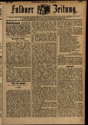 Ausgabe vom Donnerstag, den 29. Dezember 1887.