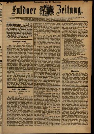 Ausgabe vom Donnerstag, den 29. Dezember 1887.