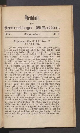 Beiblatt. 1886. September. N°. 9