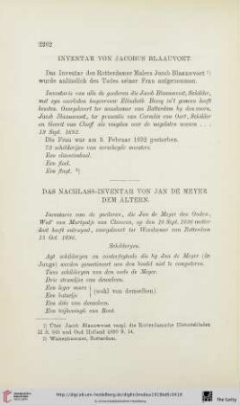 Das Nachlass-Inventar von Jan de Meyer dem Älteren
